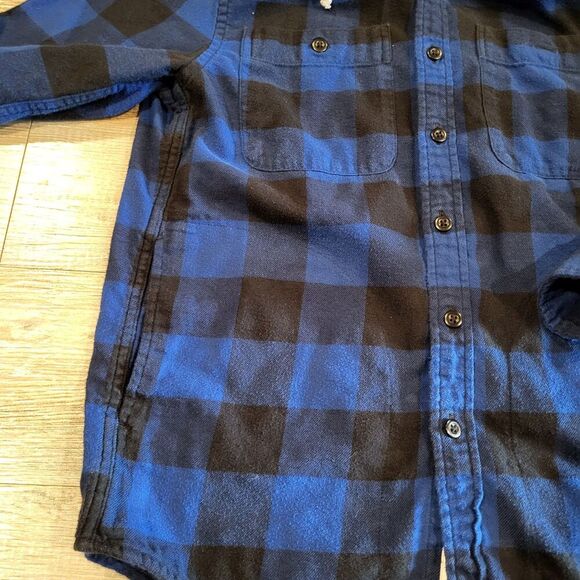 American Eagle Hooded Button Up Flannel Shirt Mens Size Small - Picture 3 of 8